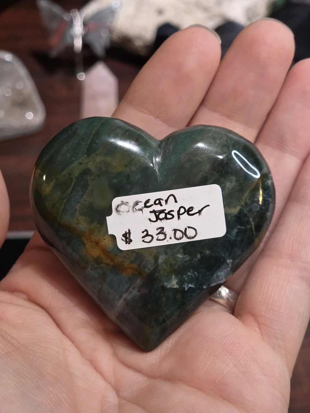 Ocean Jasper Heart - Picture 6 of 8